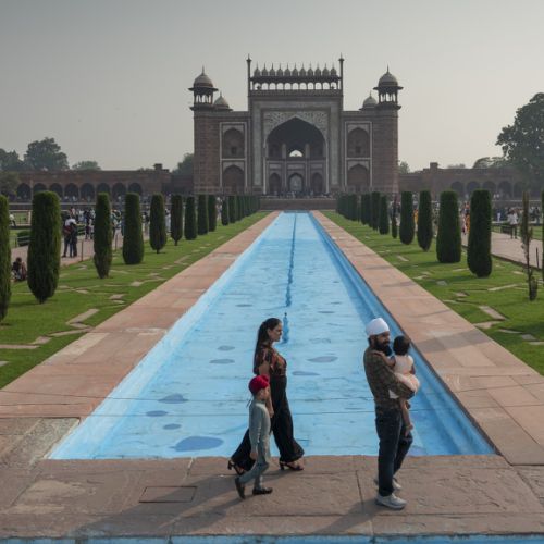 Agra: Taj Mahal famille